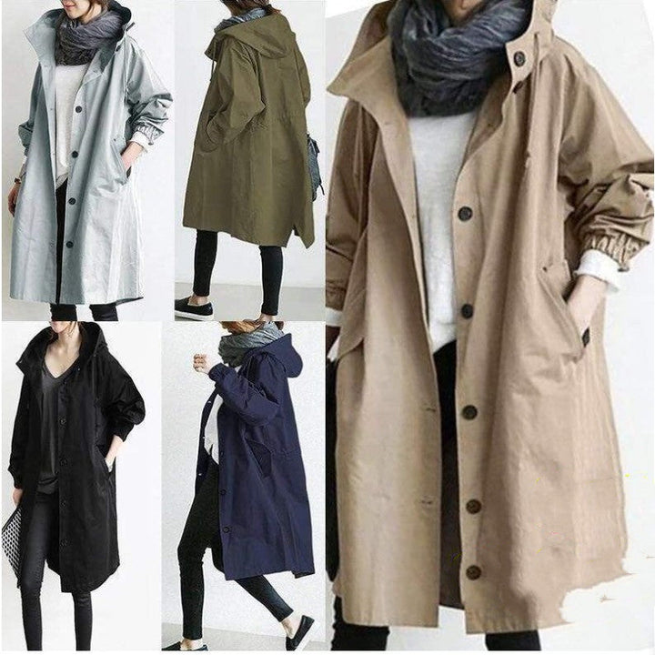 Kelly – Lässige, mittellange Windjacke für Frauen mit langen Ärmeln