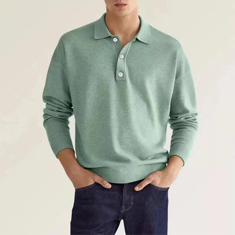 Poloshirt mit langen Ärmeln für Herren - maximale Eleganz und Komfort - Thibo