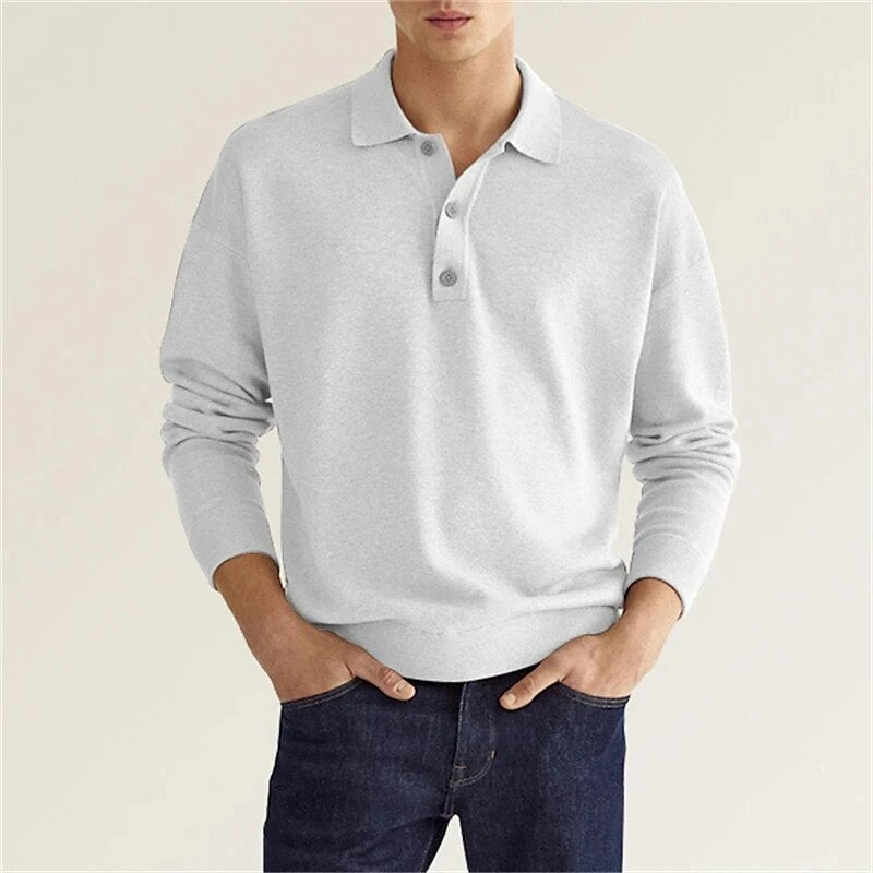 Poloshirt mit langen Ärmeln für Herren - maximale Eleganz und Komfort - Thibo
