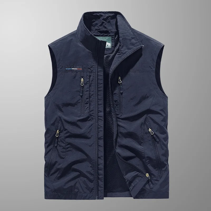 Herren Bodywarmer mit Reißverschluss und Stehkragen Outdoor Weste