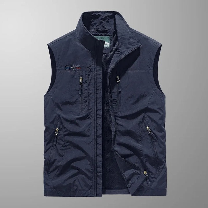 Herren Bodywarmer mit Reißverschluss und Stehkragen Outdoor Weste
