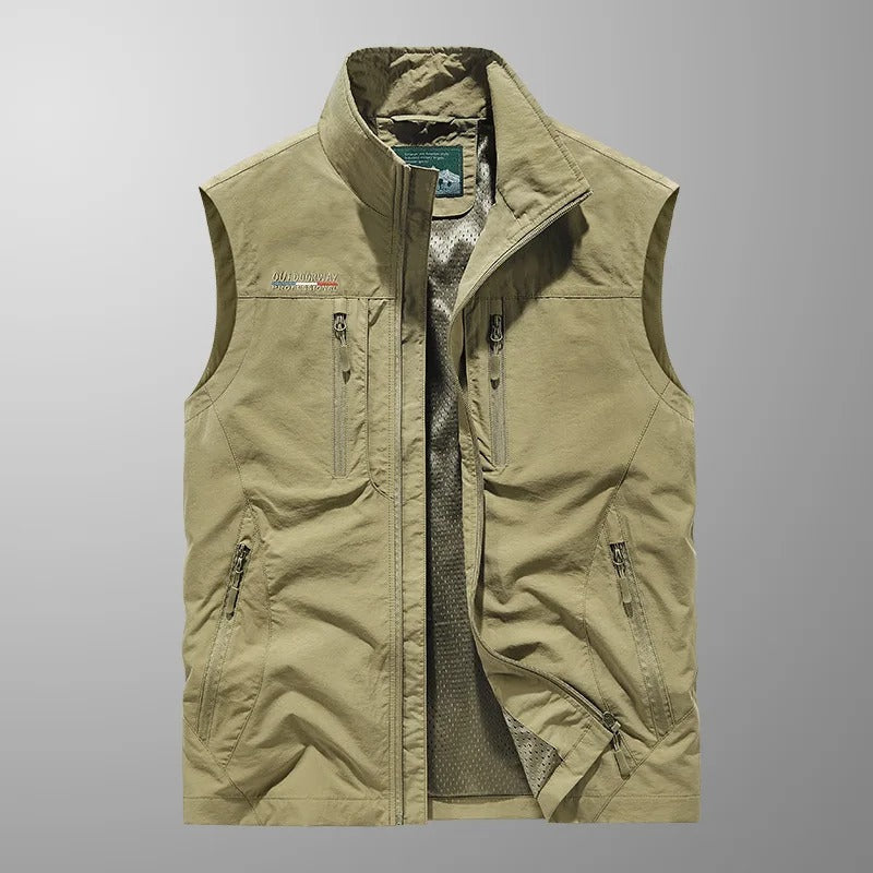 Herren Bodywarmer mit Reißverschluss und Stehkragen Outdoor Weste