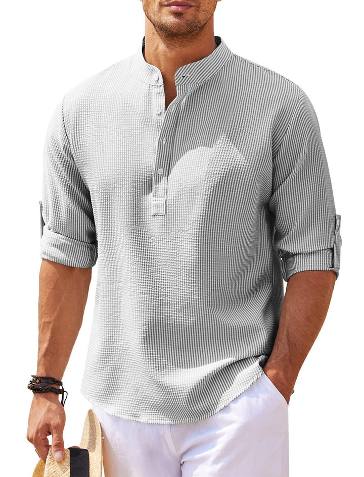 Langärmliges Shirt mit Stehkragen und einfarbig