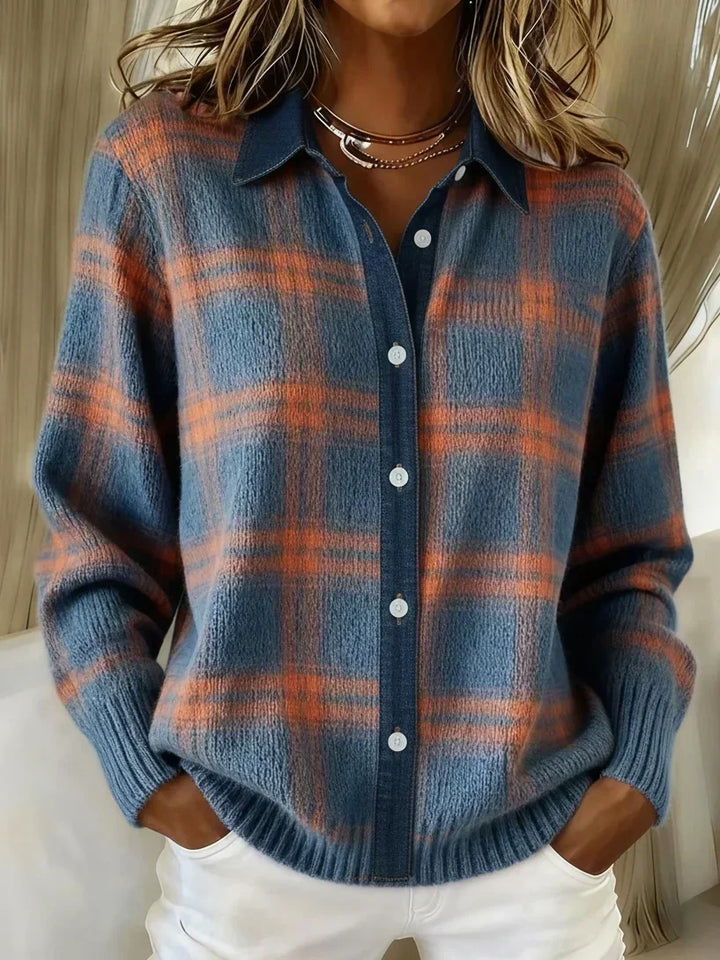 Kamelie | Cardigan à carreaux élégant et confortable