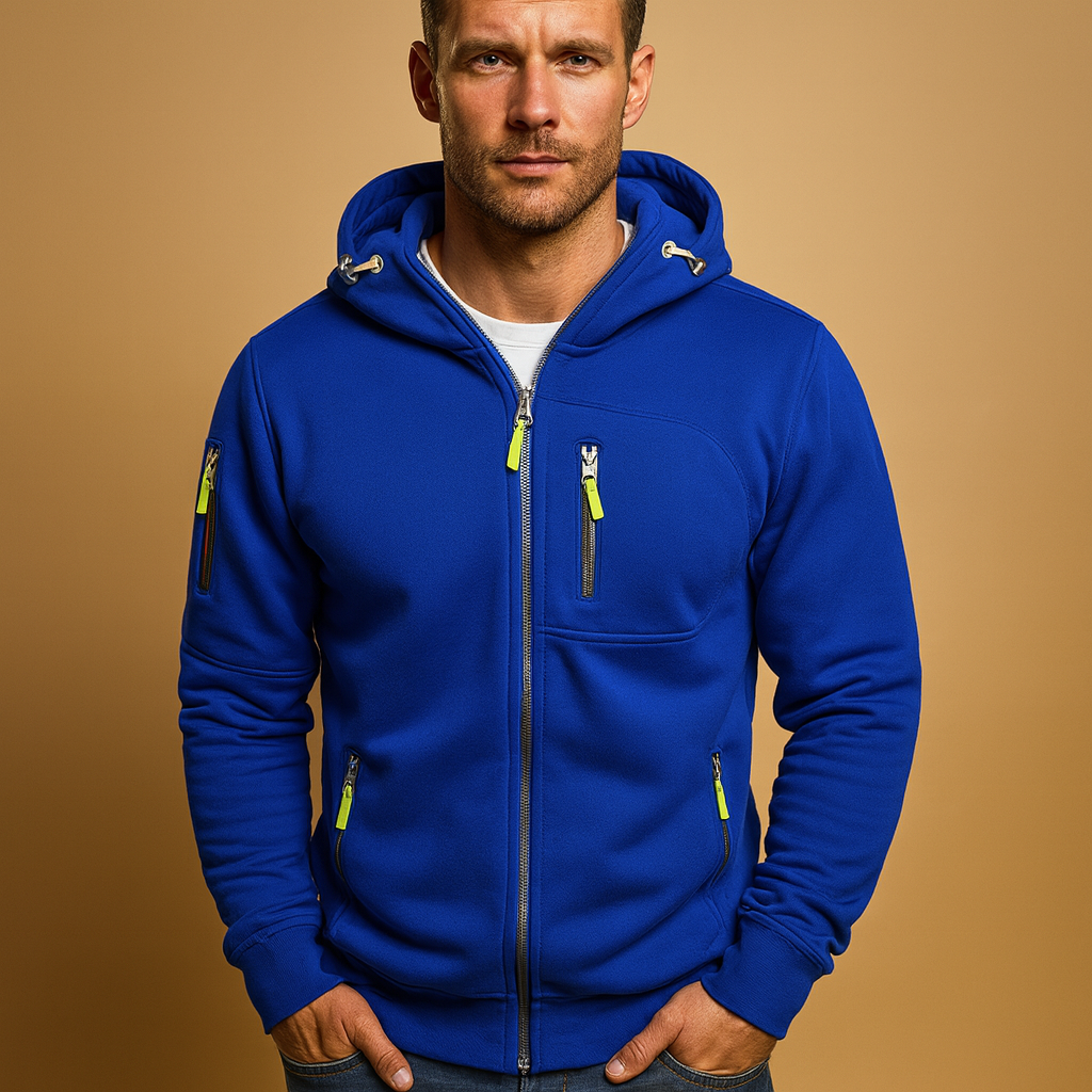 Herren Hoodie mit Reißverschluss und Kapuze Bequeme Passform