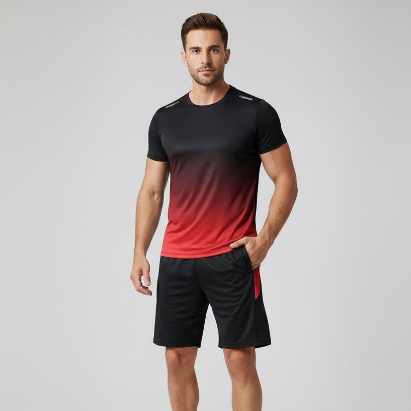 Nick Herren Sportset – T-Shirt &amp; Shorts – Atmungsaktiv &amp; Schnell trocknend