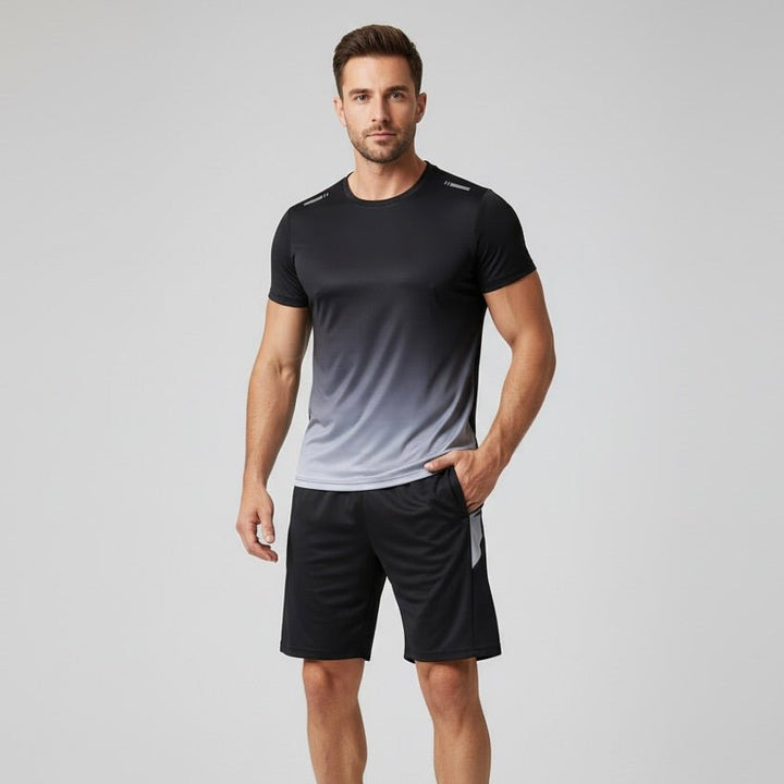 Nick Herren Sportset – T-Shirt &amp; Shorts – Atmungsaktiv &amp; Schnell trocknend