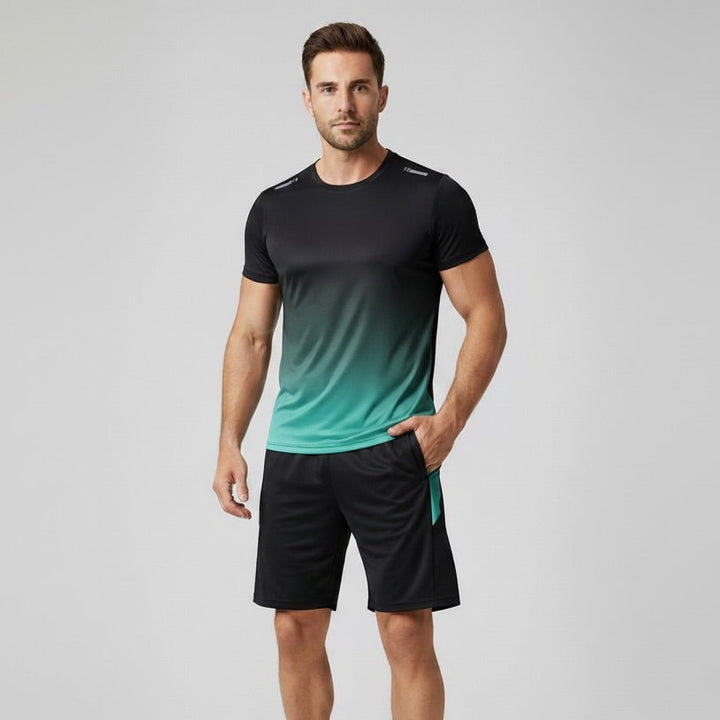 Nick Herren Sportset – T-Shirt &amp; Shorts – Atmungsaktiv &amp; Schnell trocknend
