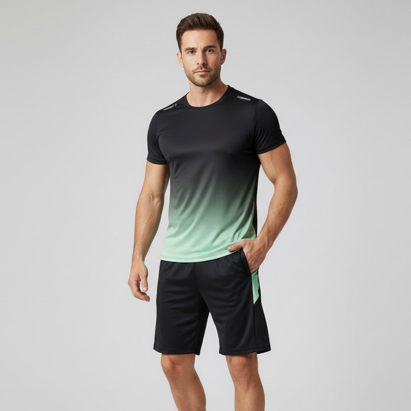 Nick Herren Sportset – T-Shirt &amp; Shorts – Atmungsaktiv &amp; Schnell trocknend