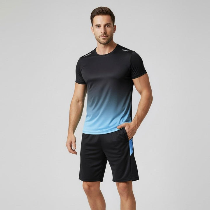 Nick Herren Sportset – T-Shirt &amp; Shorts – Atmungsaktiv &amp; Schnell trocknend