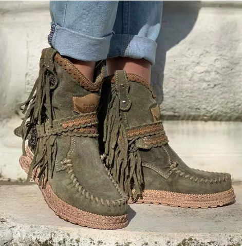 Boho Westernstiefel mit Fransen