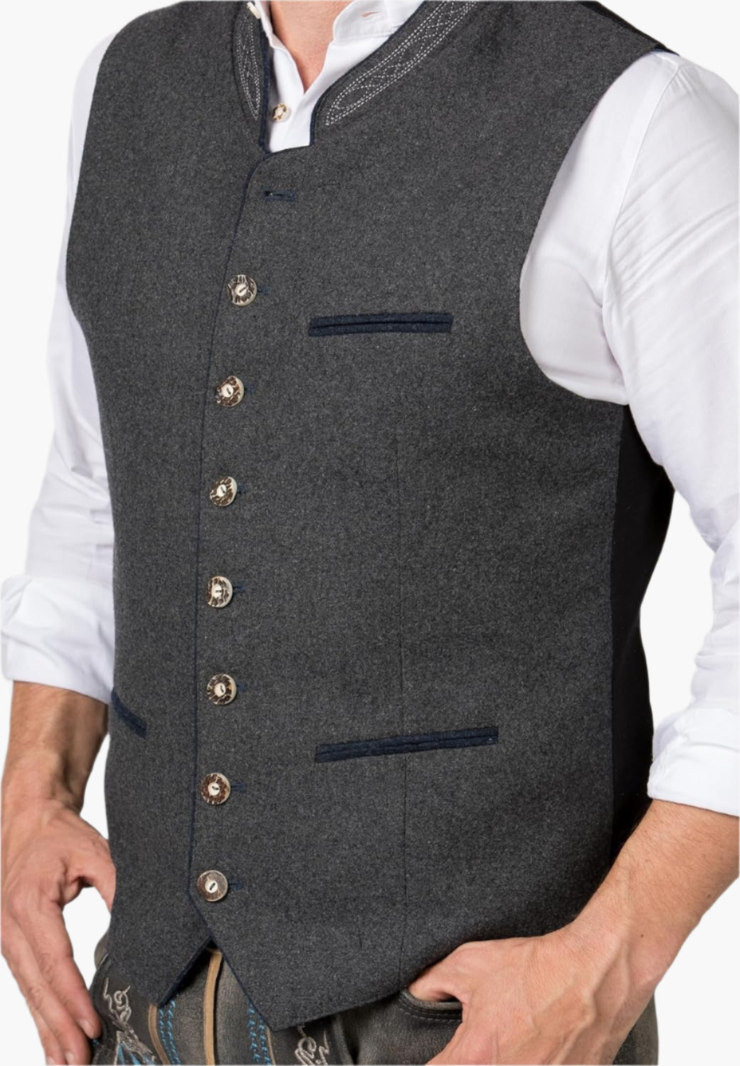 Gilet traditionnel bavarois pour hommes – idéal pour les fêtes et l&