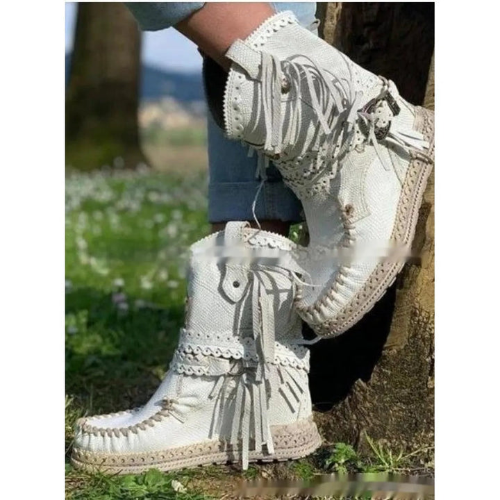 Boho Westernstiefel mit Fransen