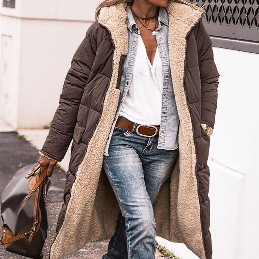 Damen Wendbare Winterjacke – Beidseitiges Design, Komfortabel für Kalte Tage