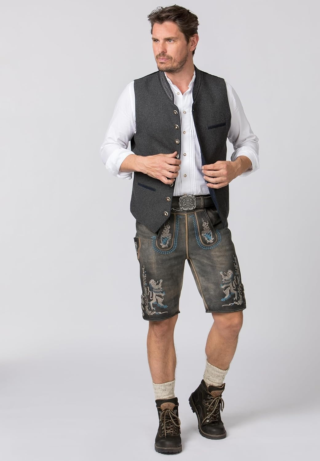 Gilet traditionnel bavarois pour hommes – idéal pour les fêtes et l&