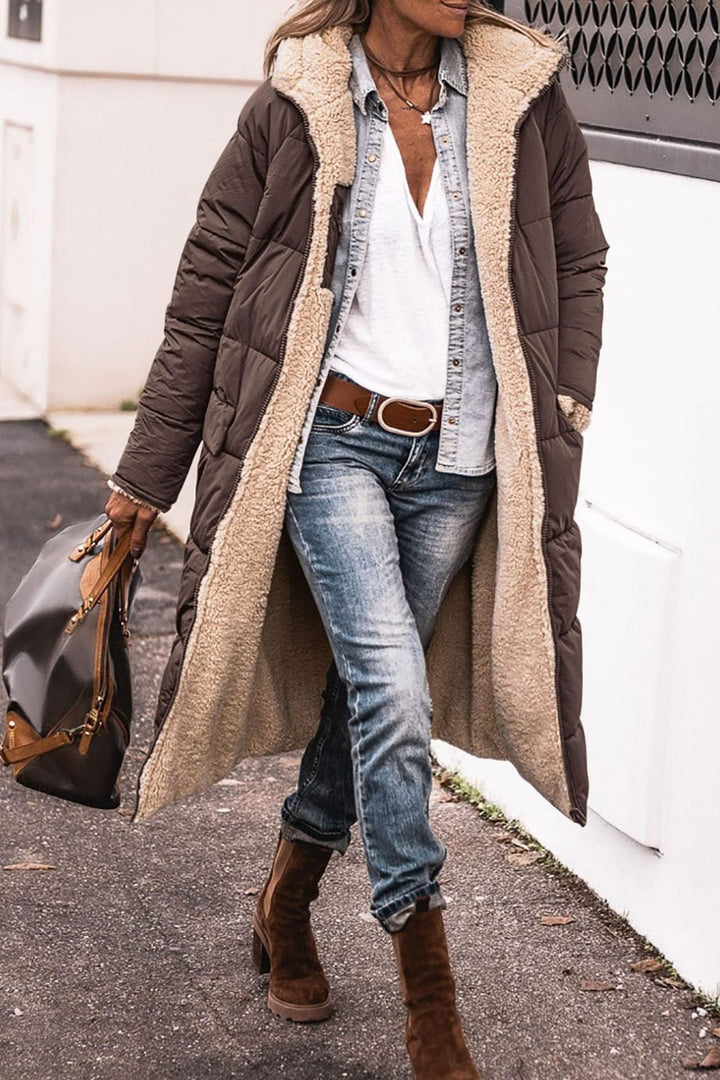 Damen Wendbare Winterjacke – Beidseitiges Design, Komfortabel für Kalte Tage