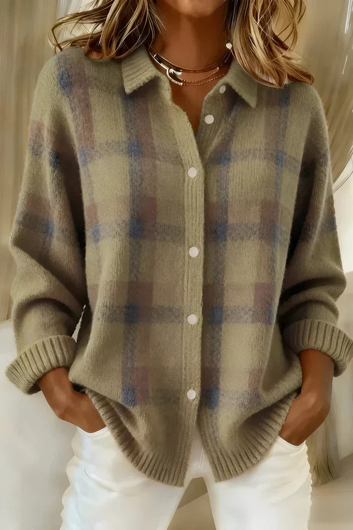Kamelie | Cardigan à carreaux élégant et confortable