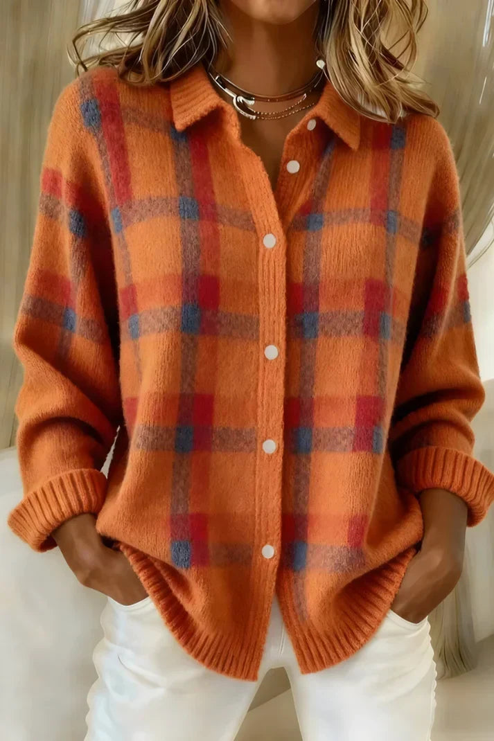 Kamelie | Cardigan à carreaux élégant et confortable