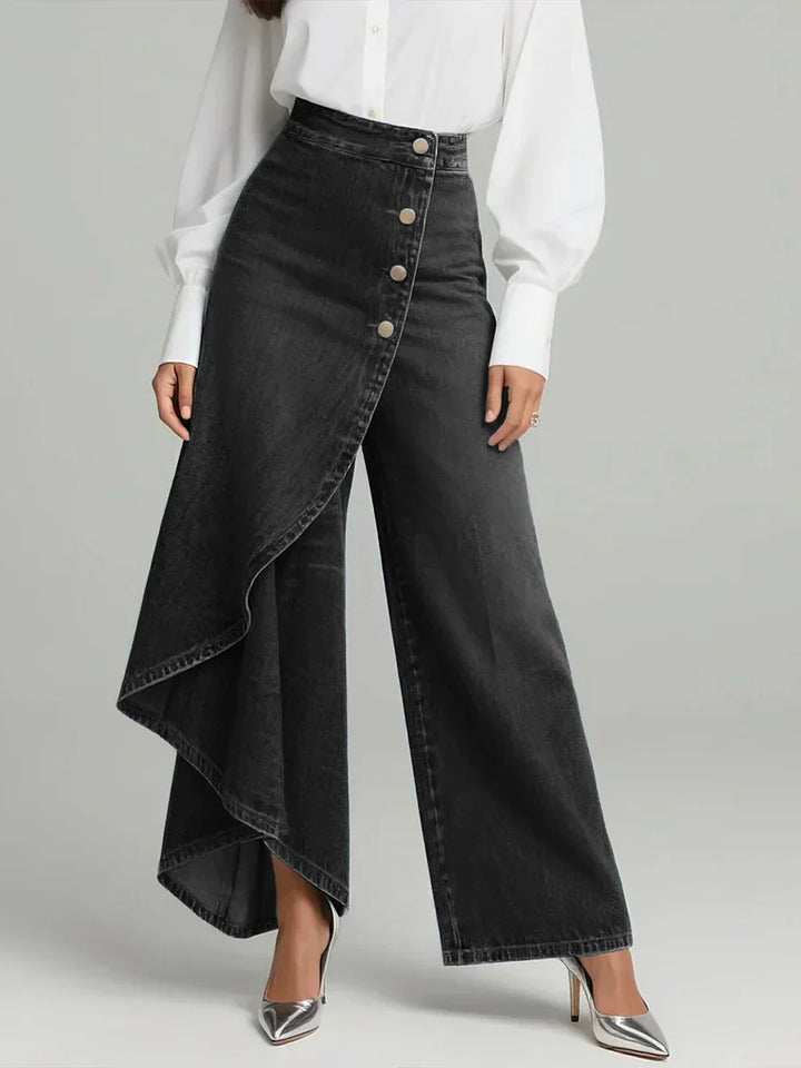 Margaret | Elegante Hochtaillierte Weite Hose
