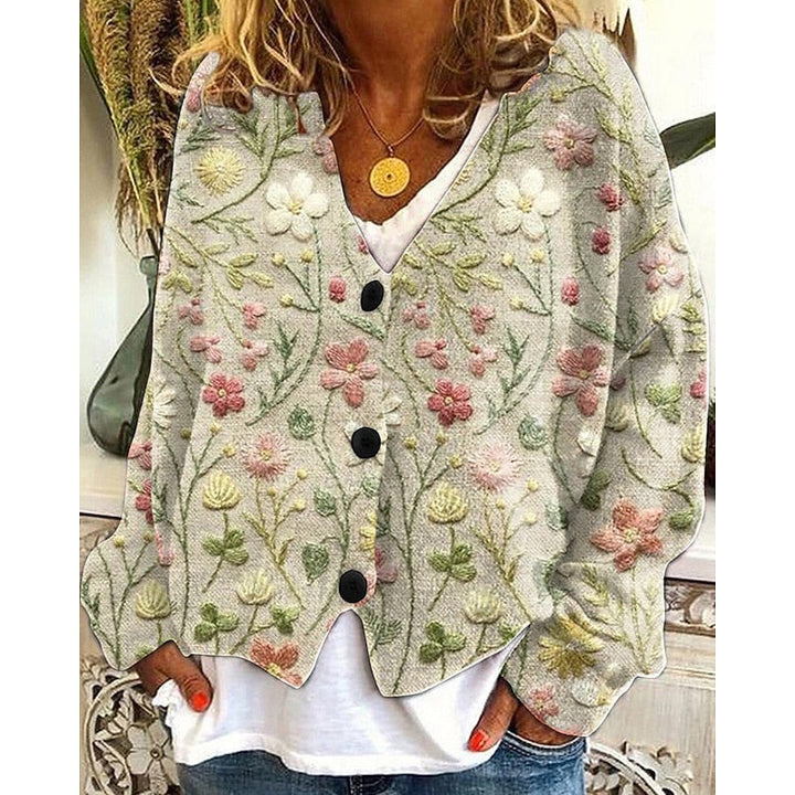 Hazel | Floraler Offener Cardigan