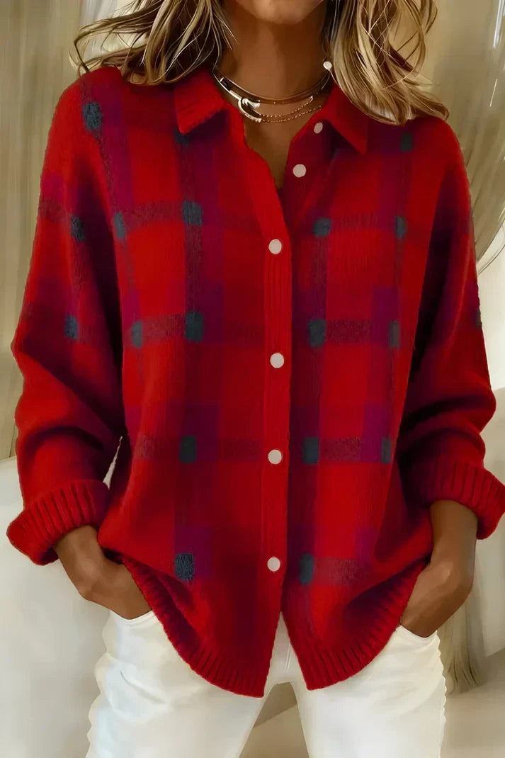 Kamelie | Cardigan à carreaux élégant et confortable