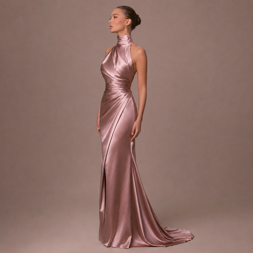 Valencia - Satin-Ein-Schulter Kleid
