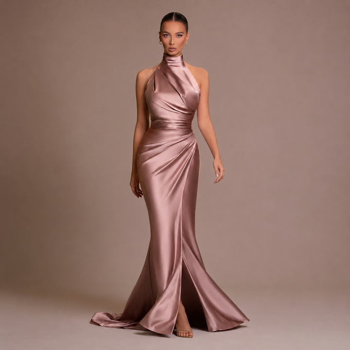 Valencia - Satin-Ein-Schulter Kleid