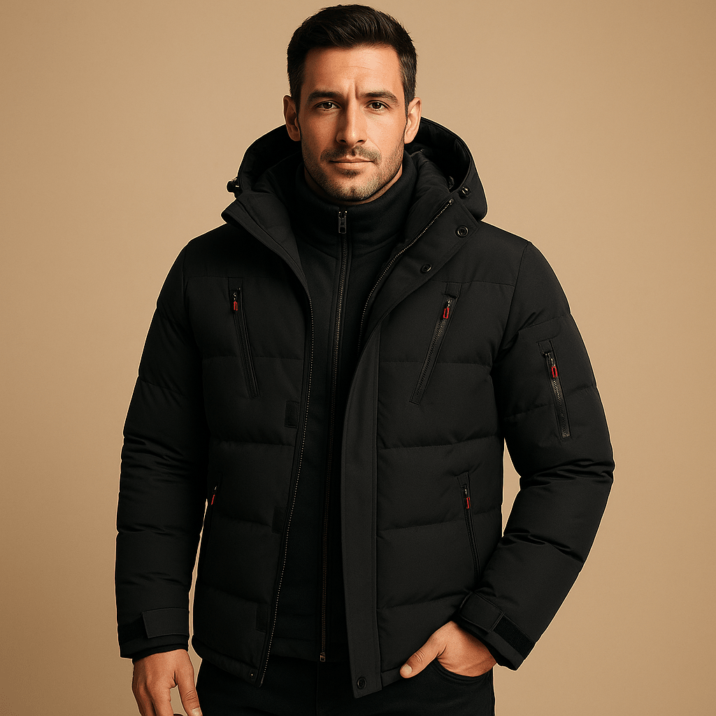 Herrenjacke – Regulär Fit – Wasserdichte Winterjacke mit Kapuze