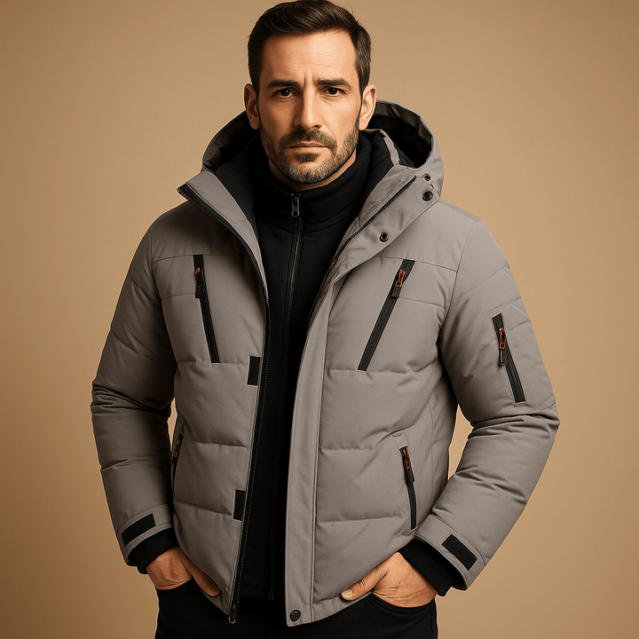 Herrenjacke – Regulär Fit – Wasserdichte Winterjacke mit Kapuze