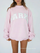Damen Sweatshirt | Oversized Collegiate Chenille Buchstaben Langarm