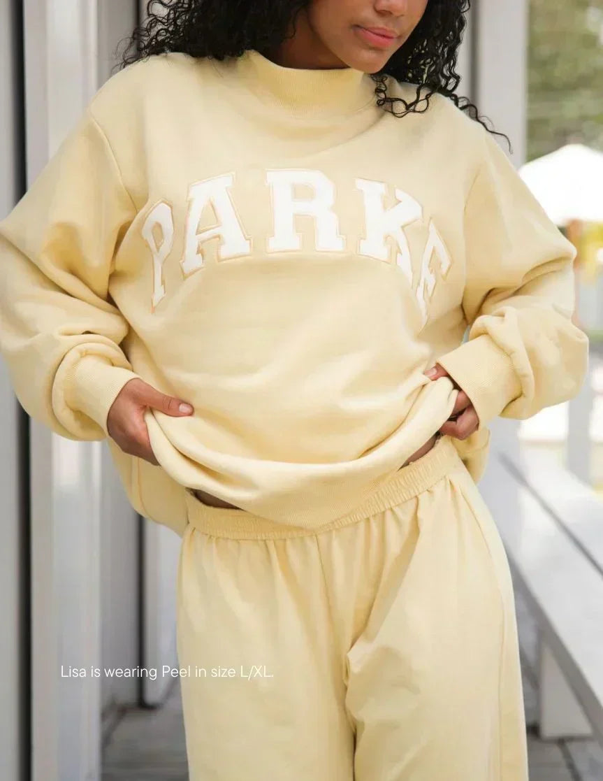 Damen Sweatshirt | Oversized Collegiate Chenille Buchstaben Langarm