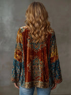 Evelyn | Damen Steppjacke Boho Vintage Kimono Langjacke
