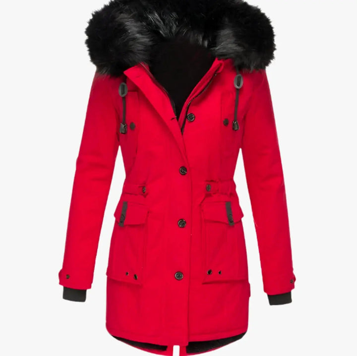 Aria | Damen Parka mit dickem Kunstfell und Kapuze