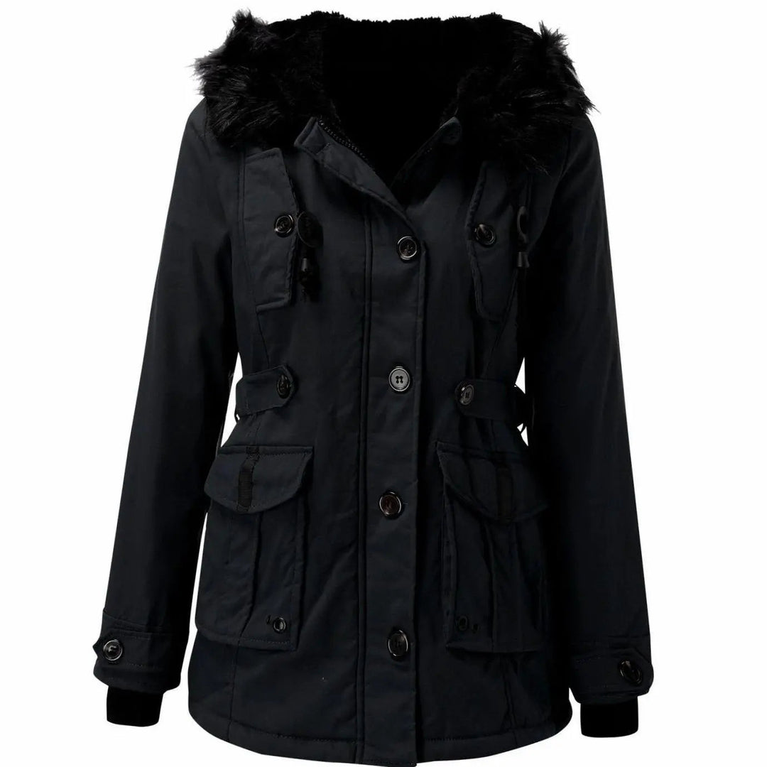 Aria | Damen Parka mit dickem Kunstfell und Kapuze