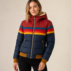 Rosie | Damen Wasserfeste Kapuzen Steppjacke mit Streifen